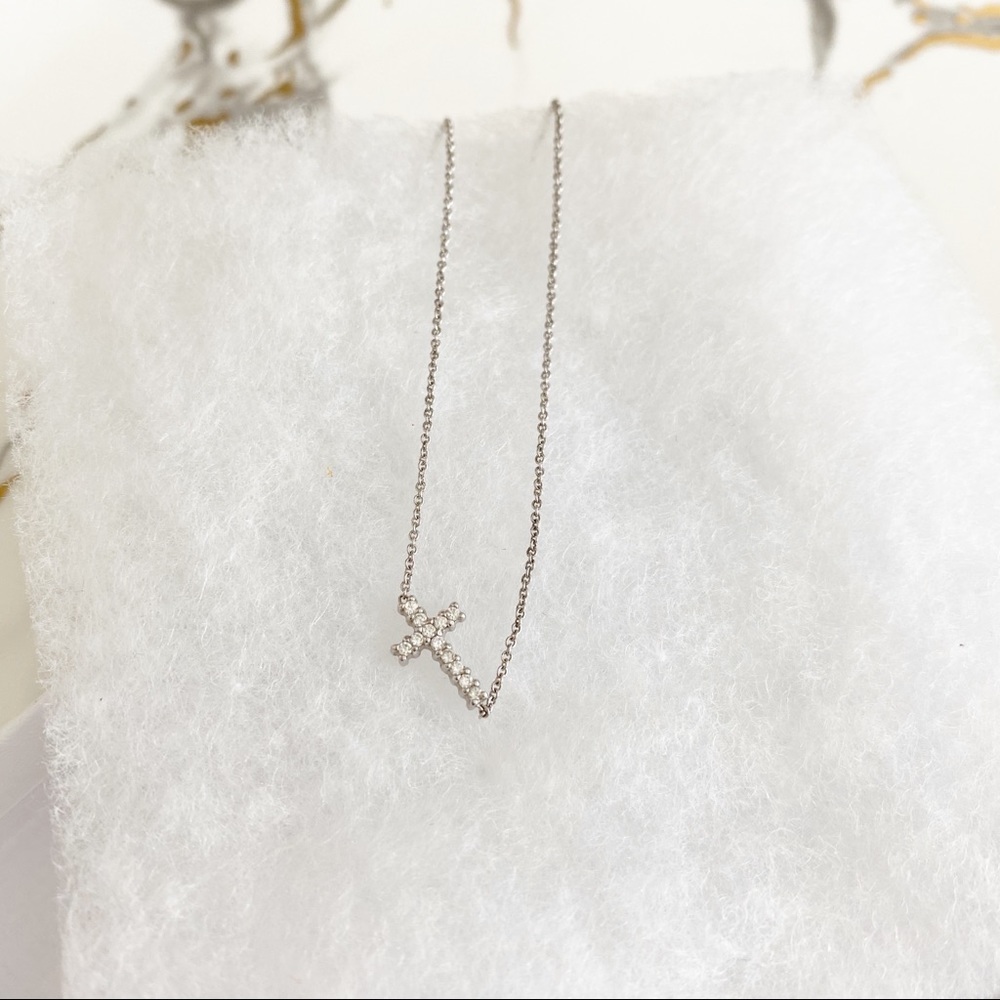 925 sterling S sideway cross necklace w cross